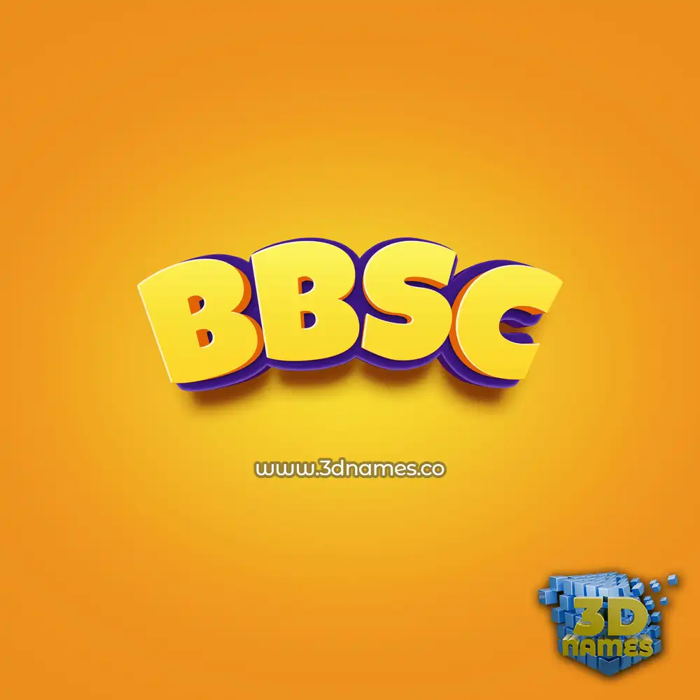 bbsc in Orange Toon style - 3D name wallpaper