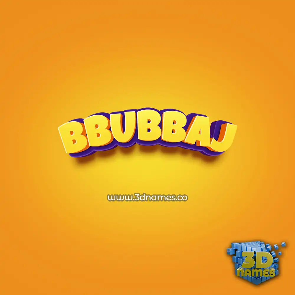 bbubbaj in Orange Toon style - 3D name wallpaper