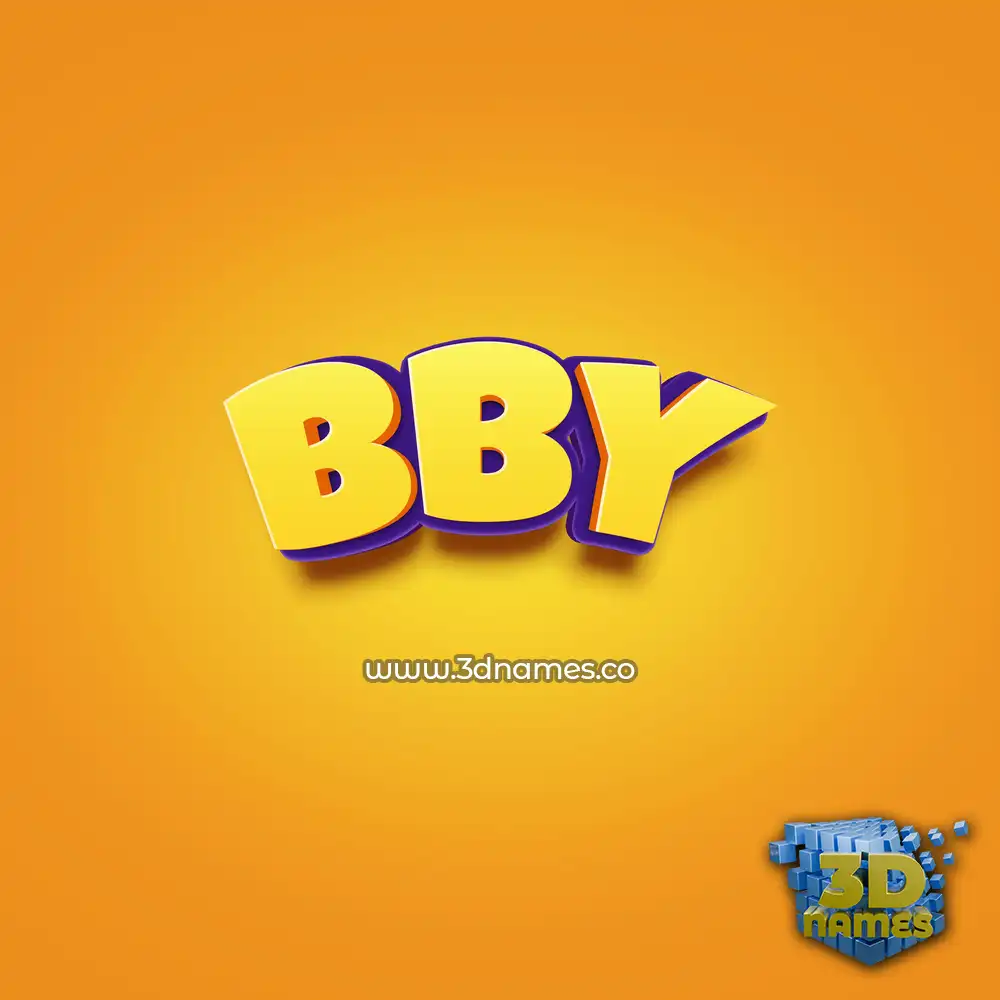 bby in Orange Toon style - 3D name wallpaper