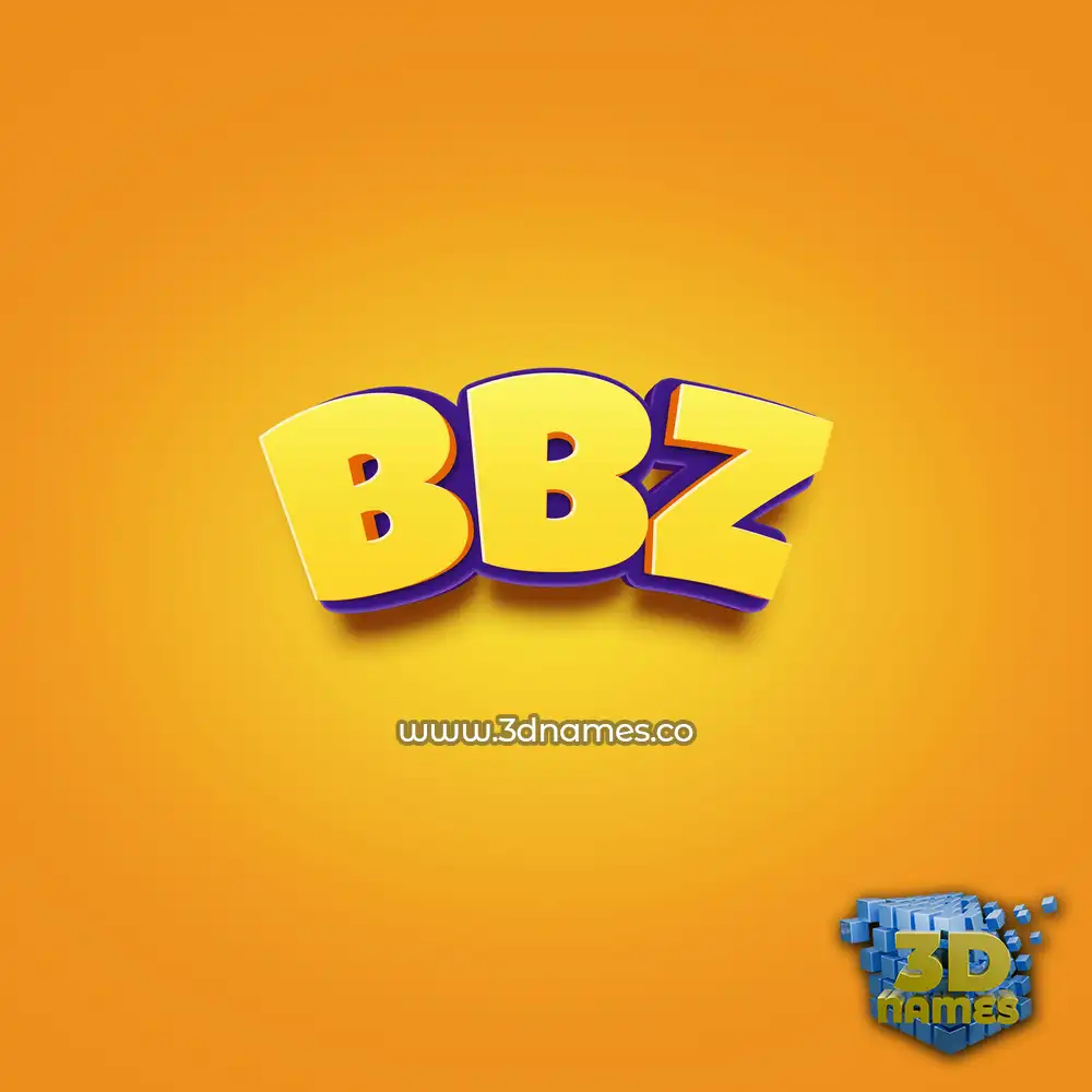 bbz in Orange Toon style - 3D name wallpaper