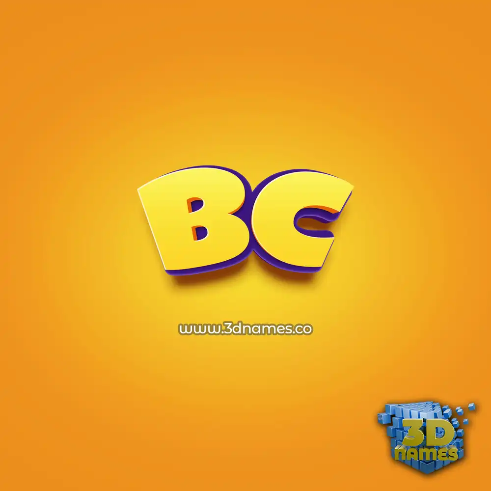 bc in Orange Toon style - 3D name wallpaper