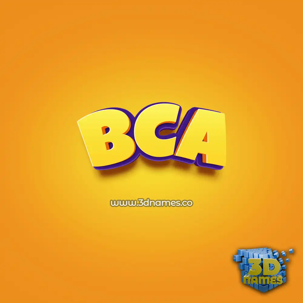 bca in Orange Toon style - 3D name wallpaper