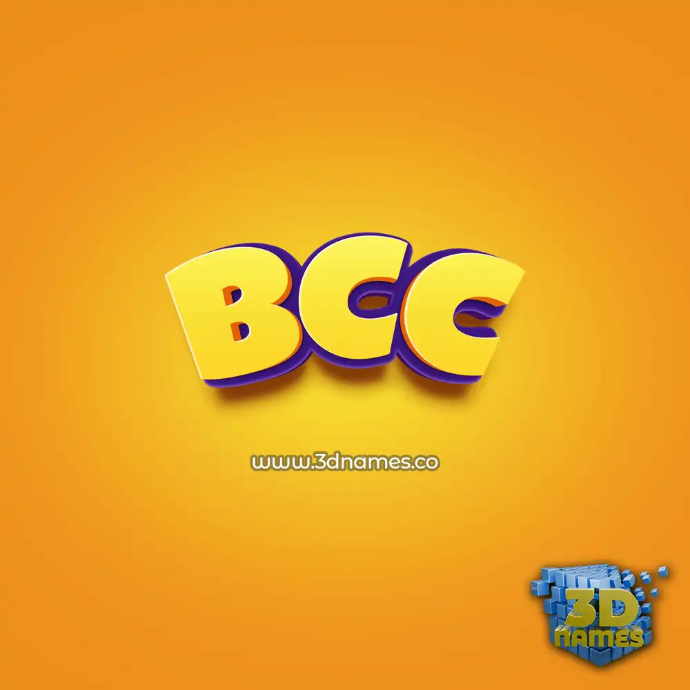 bcc in Orange Toon style - 3D name wallpaper