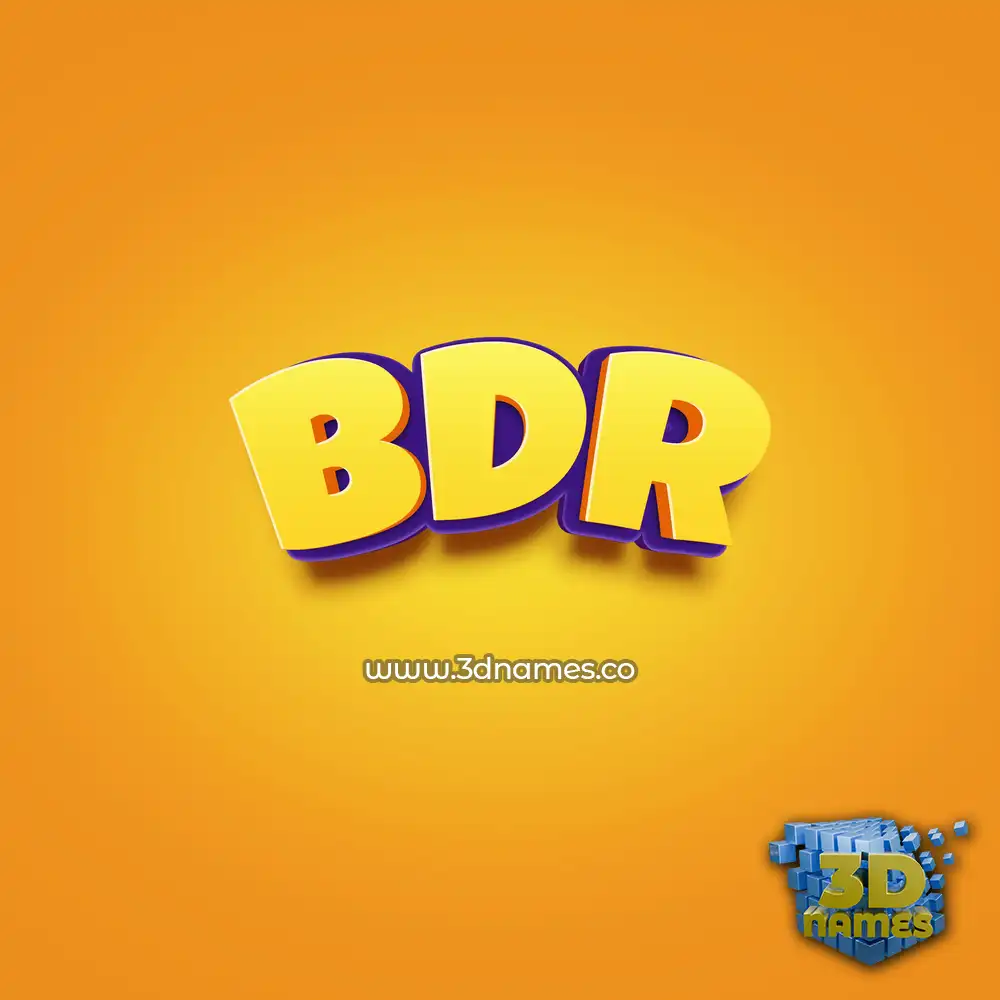 bdr in Orange Toon style - 3D name wallpaper