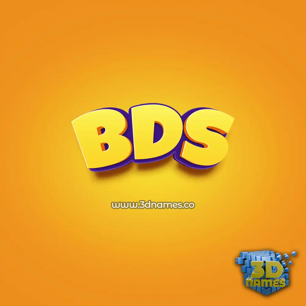 bds in Orange Toon style - 3D name wallpaper