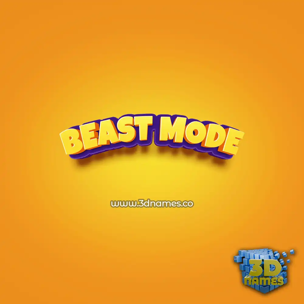 beast mode in Orange Toon style - 3D name wallpaper