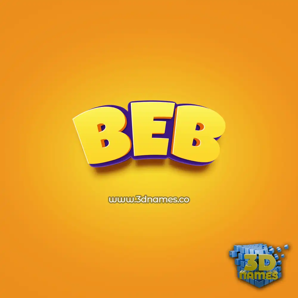 beb in Orange Toon style - 3D name wallpaper