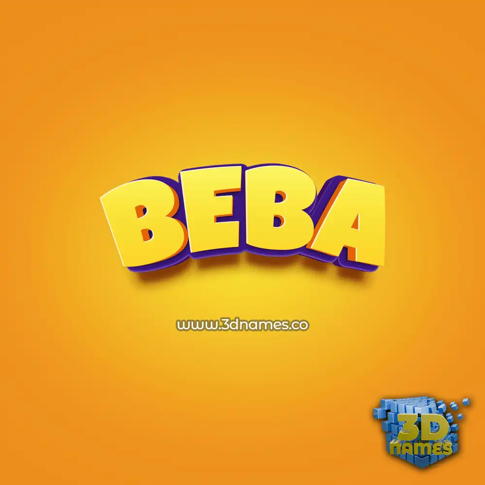 beba in Orange Toon style - 3D name wallpaper