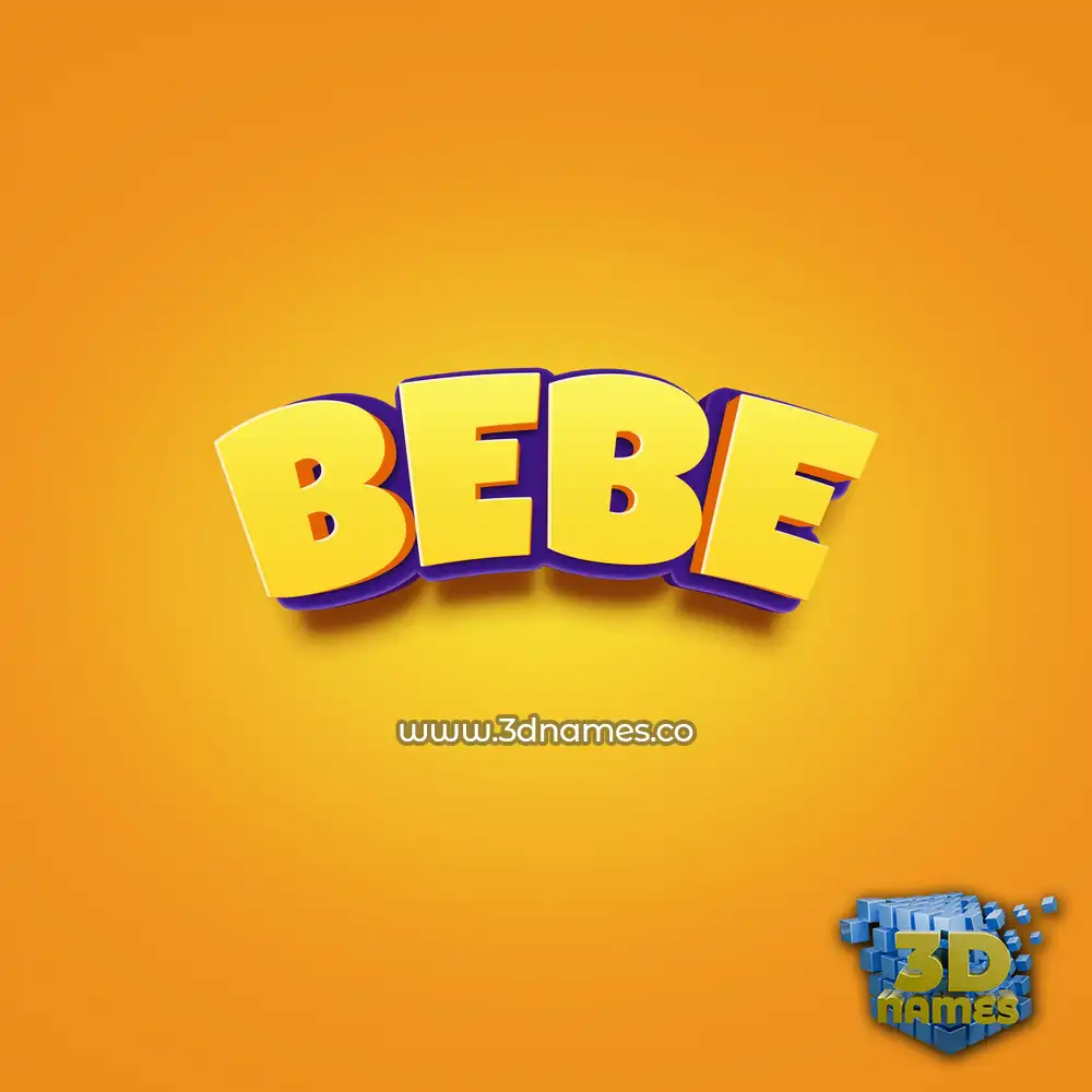 bebe in Orange Toon style - 3D name wallpaper