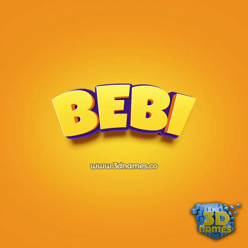 bebi in Orange Toon style - 3D name wallpaper