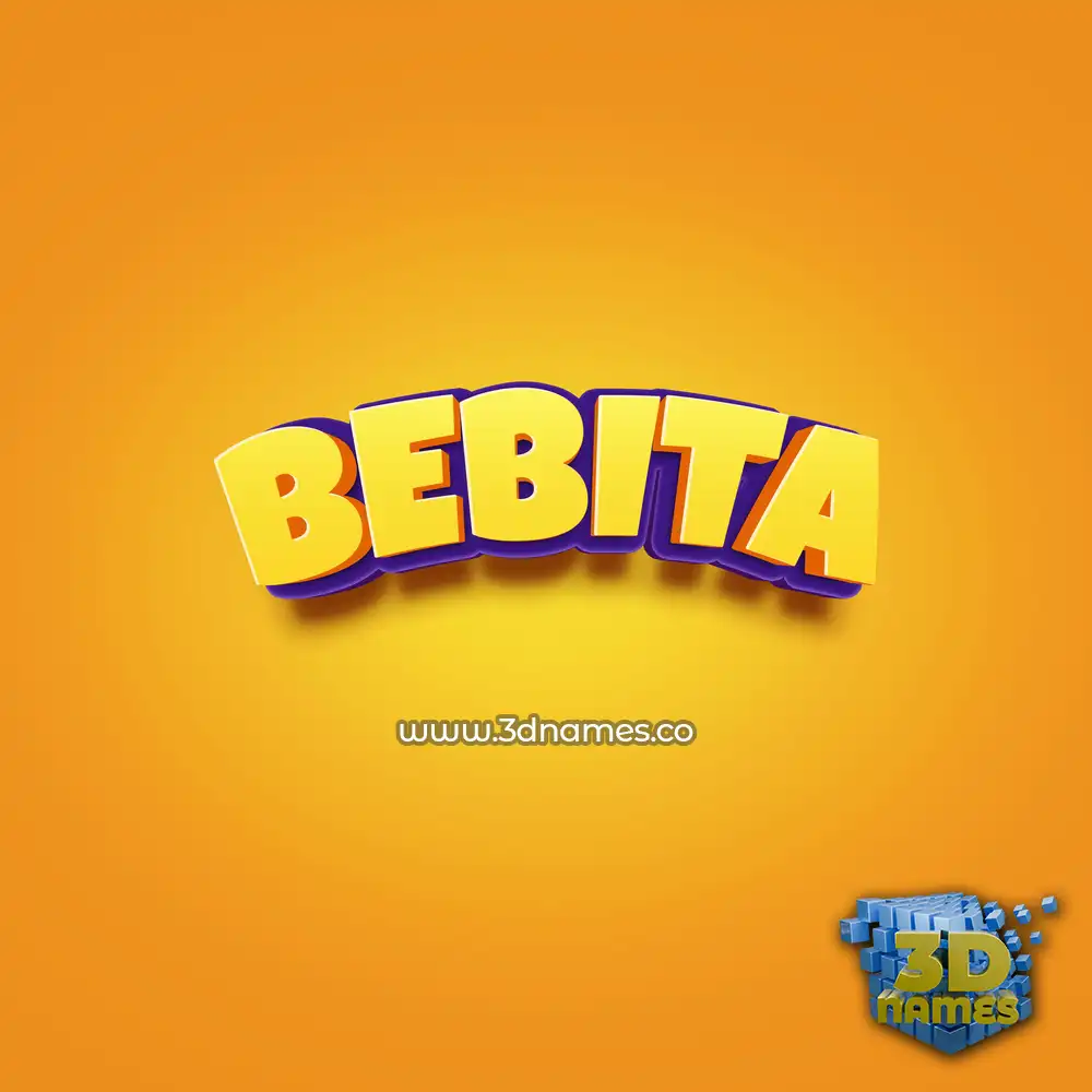 bebita in Orange Toon style - 3D name wallpaper