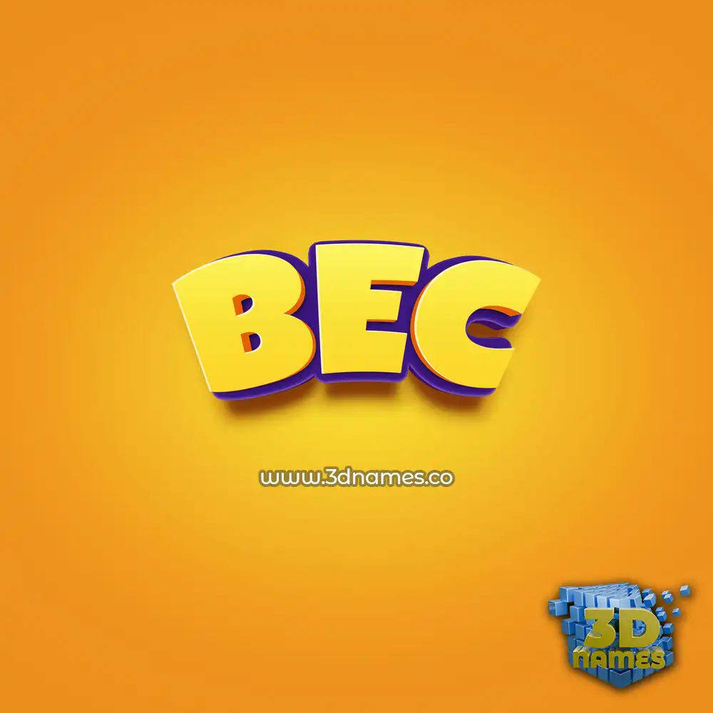 bec in Orange Toon style - 3D name wallpaper