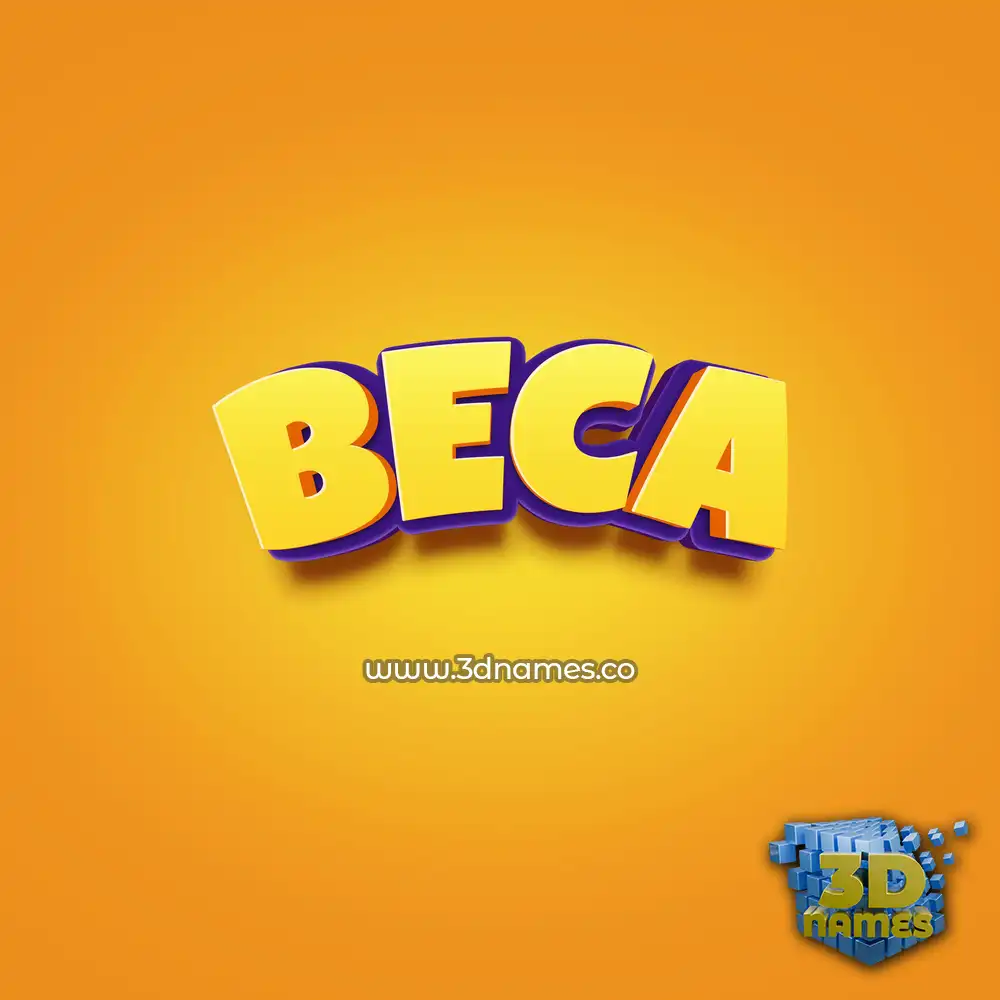 beca in Orange Toon style - 3D name wallpaper