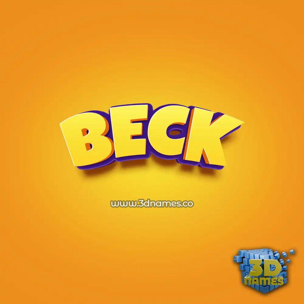 beck in Orange Toon style - 3D name wallpaper
