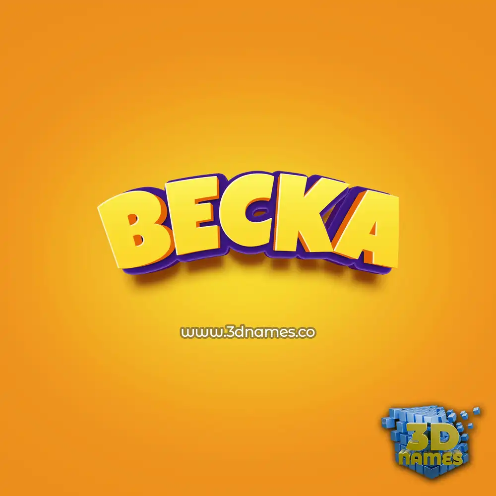 becka in Orange Toon style - 3D name wallpaper