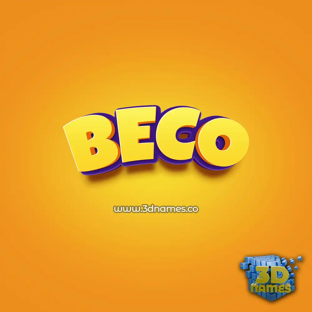 beco in Orange Toon style - 3D name wallpaper