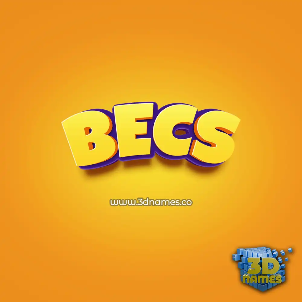 becs in Orange Toon style - 3D name wallpaper