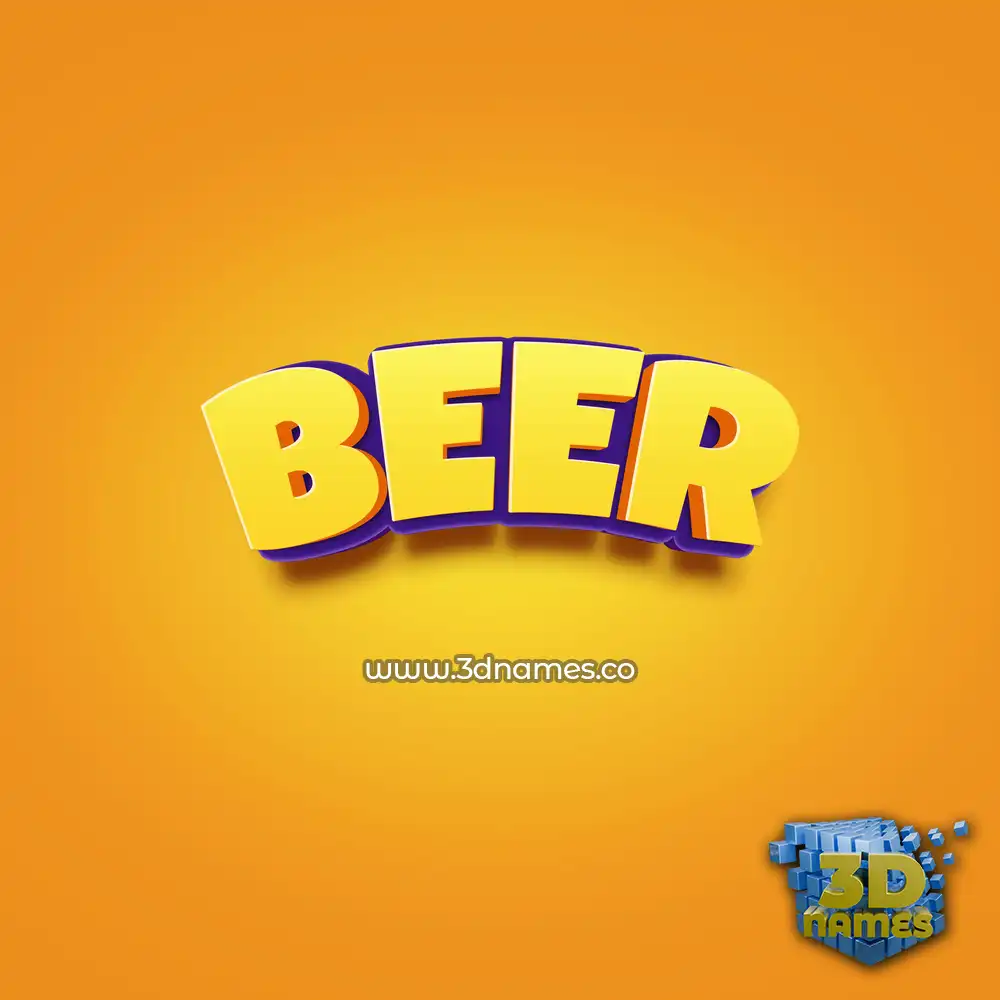 beer in Orange Toon style - 3D name wallpaper