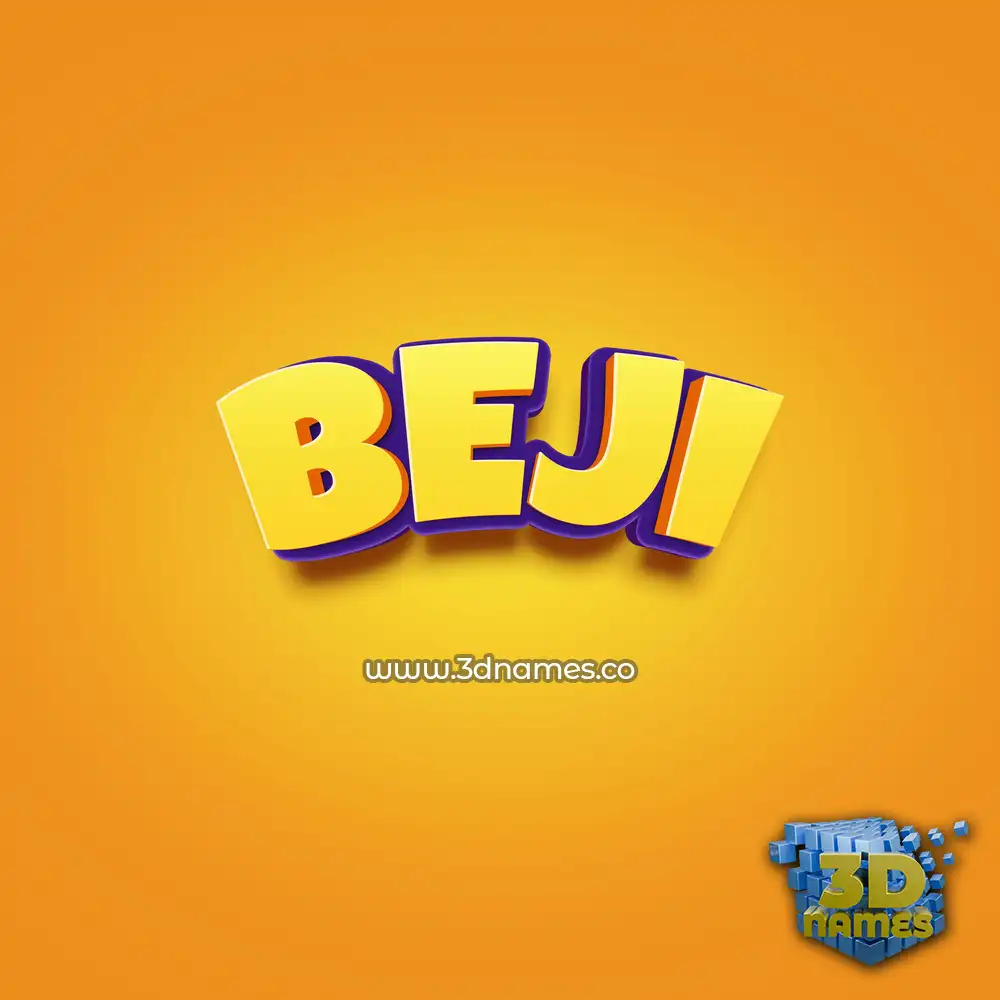 beji in Orange Toon style - 3D name wallpaper