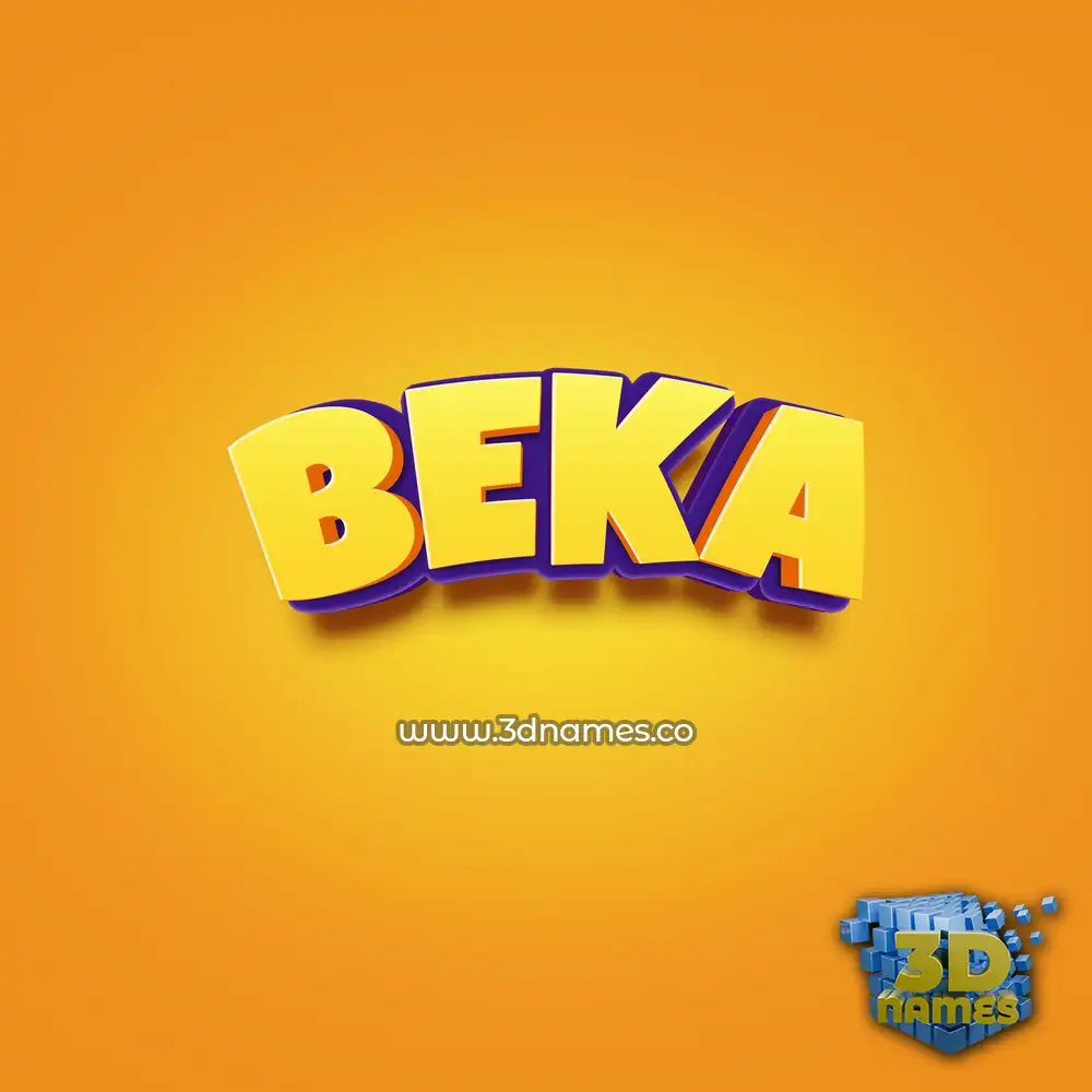 beka in Orange Toon style - 3D name wallpaper