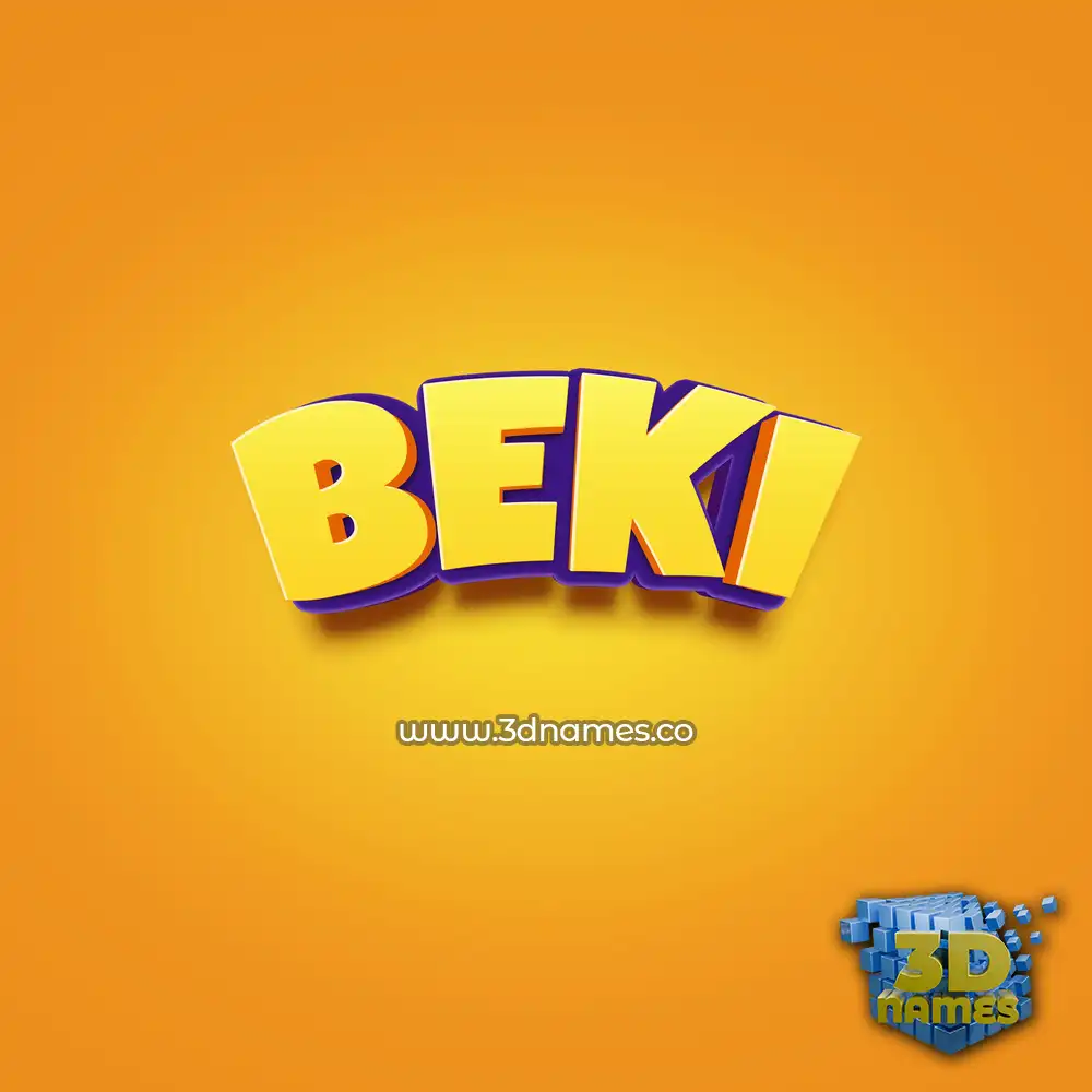 beki in Orange Toon style - 3D name wallpaper