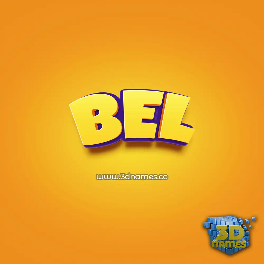 bel in Orange Toon style - 3D name wallpaper