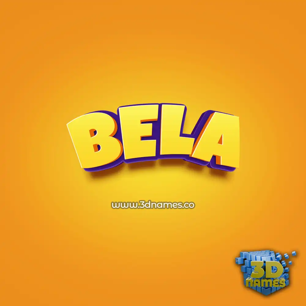 bela in Orange Toon style - 3D name wallpaper