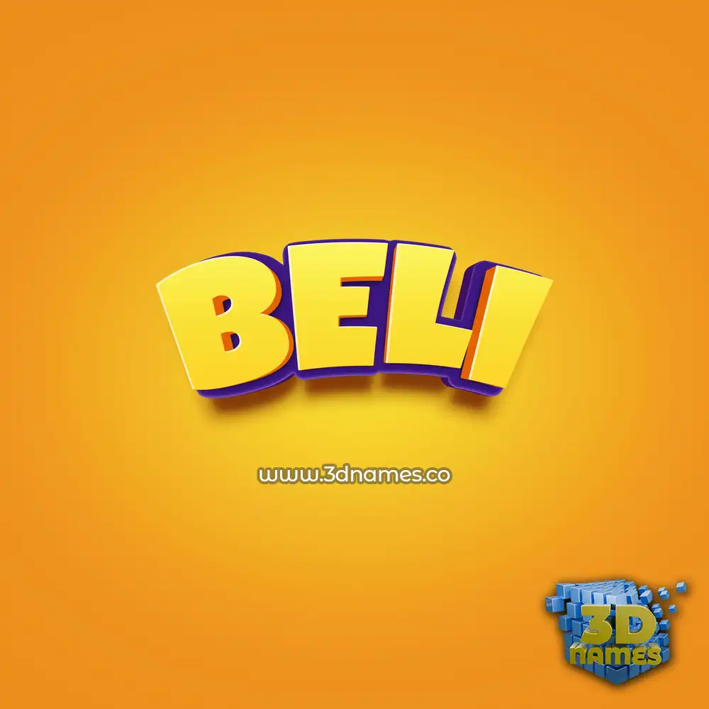 beli in Orange Toon style - 3D name wallpaper