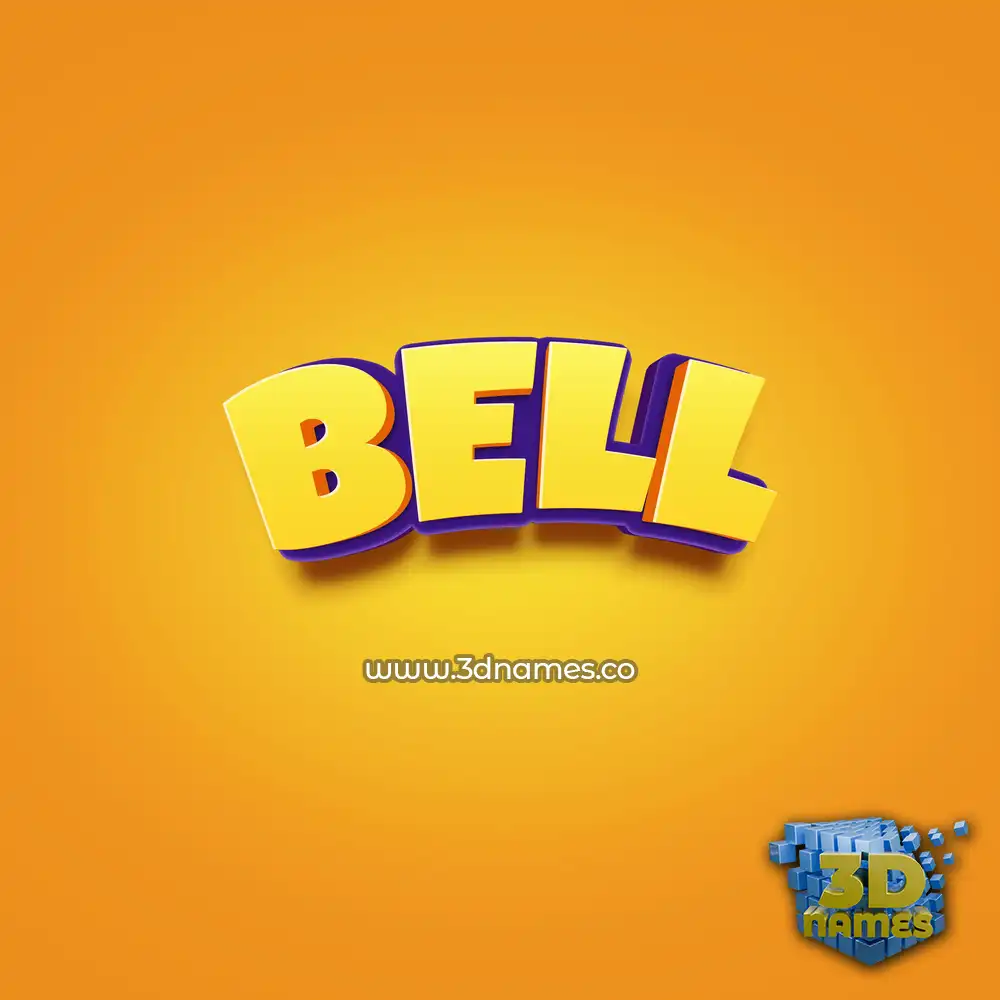 bell in Orange Toon style - 3D name wallpaper