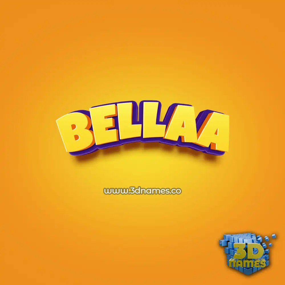 bellaa in Orange Toon style - 3D name wallpaper