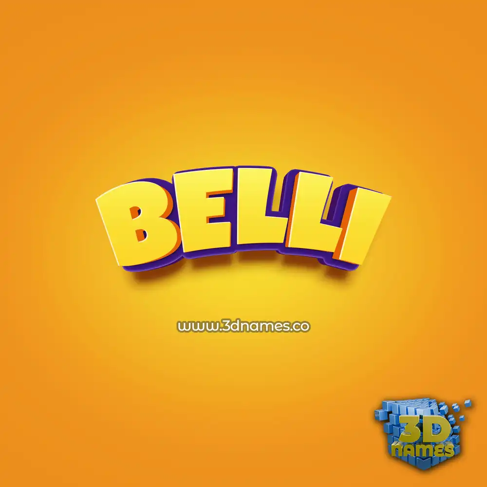 belli in Orange Toon style - 3D name wallpaper