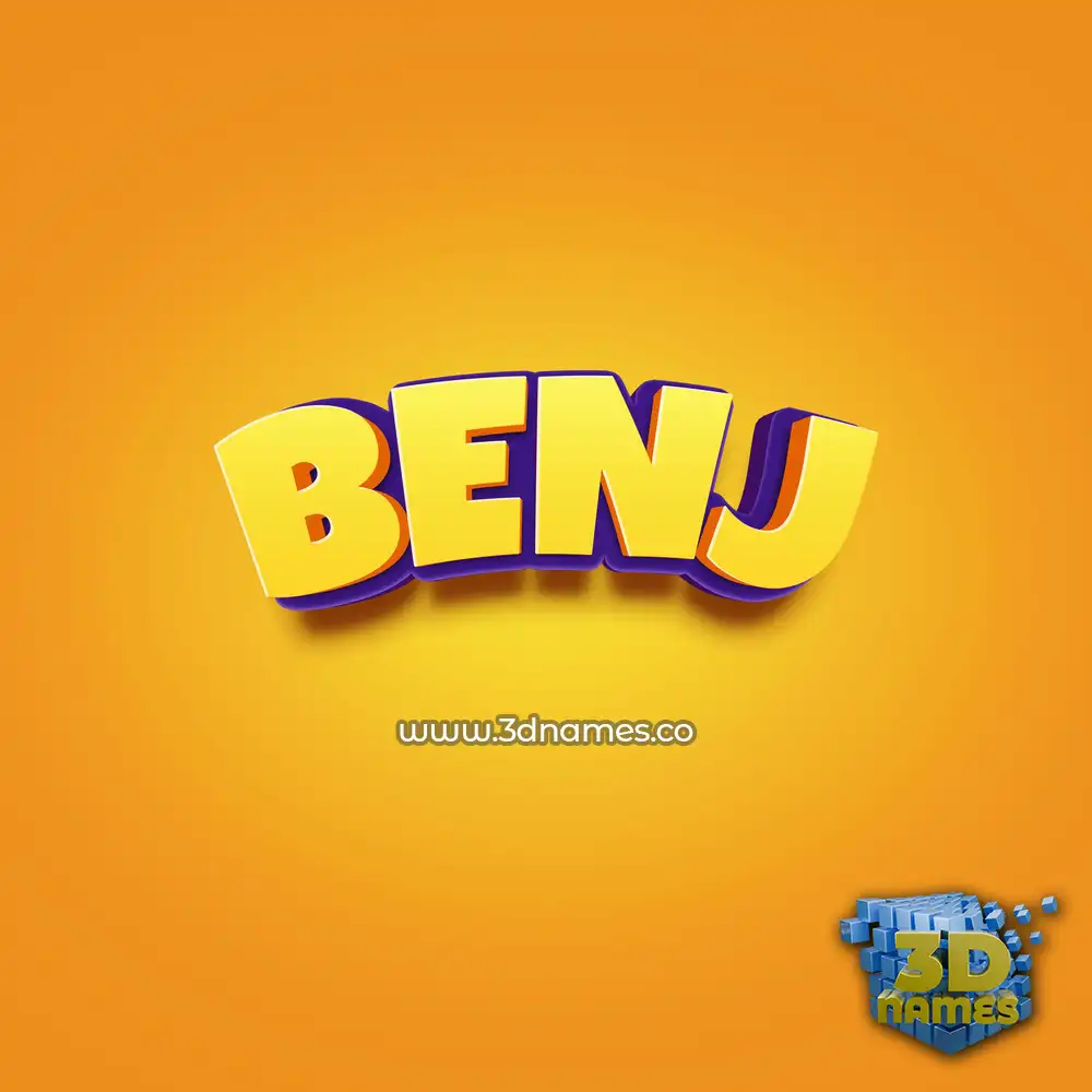 benj in Orange Toon style - 3D name wallpaper