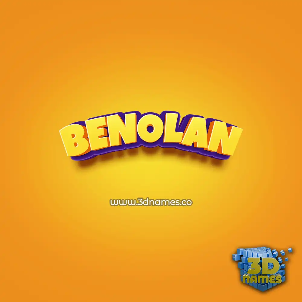 benolan in Orange Toon style - 3D name wallpaper