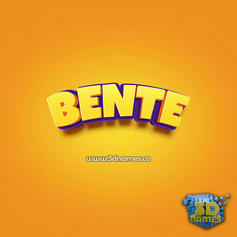 bente in Orange Toon style - 3D name wallpaper