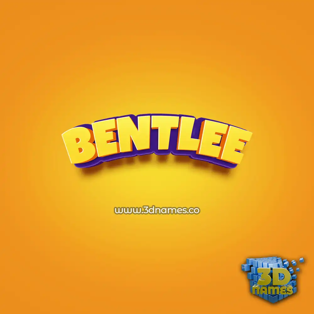 bentlee in Orange Toon style - 3D name wallpaper