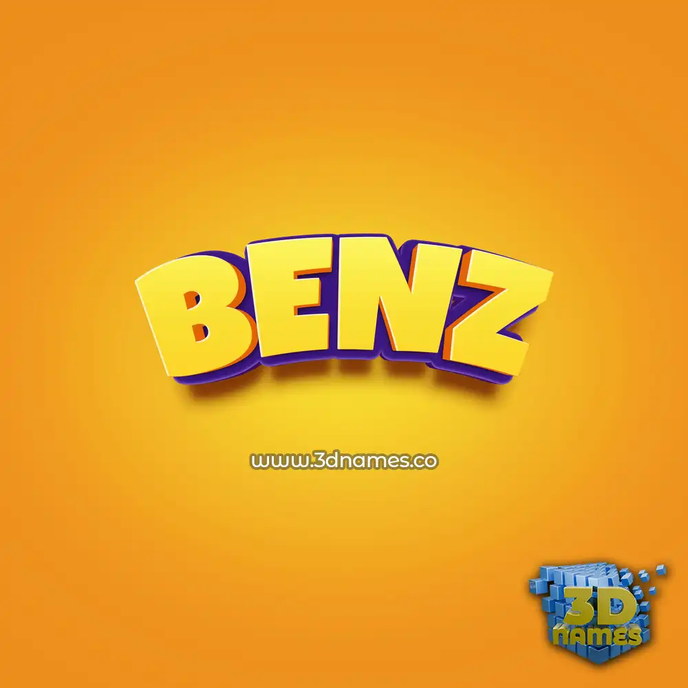 benz in Orange Toon style - 3D name wallpaper