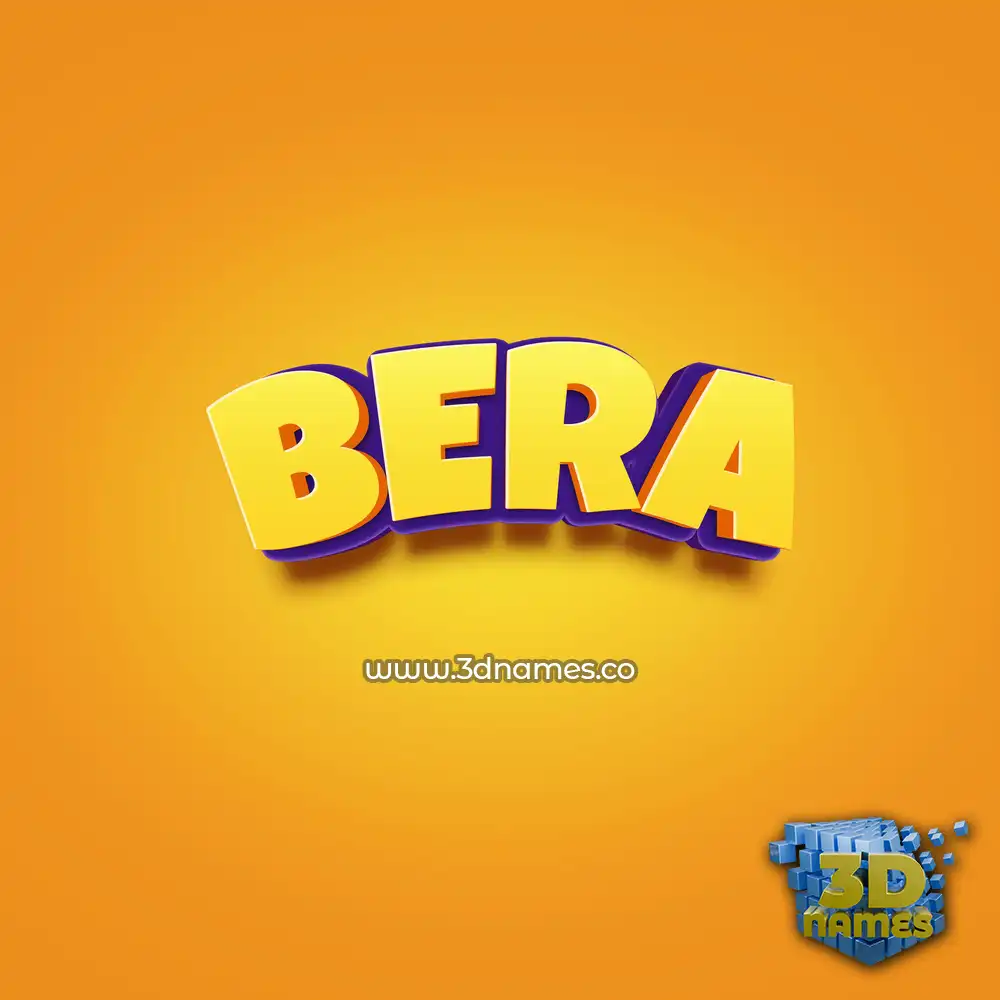 bera in Orange Toon style - 3D name wallpaper