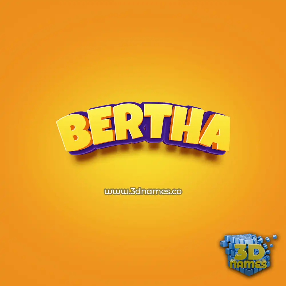 bertha in Orange Toon style - 3D name wallpaper