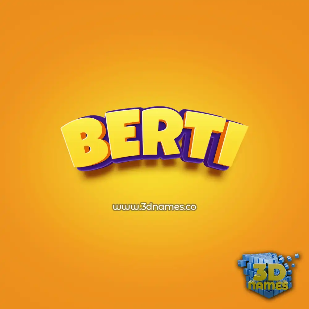 berti in Orange Toon style - 3D name wallpaper