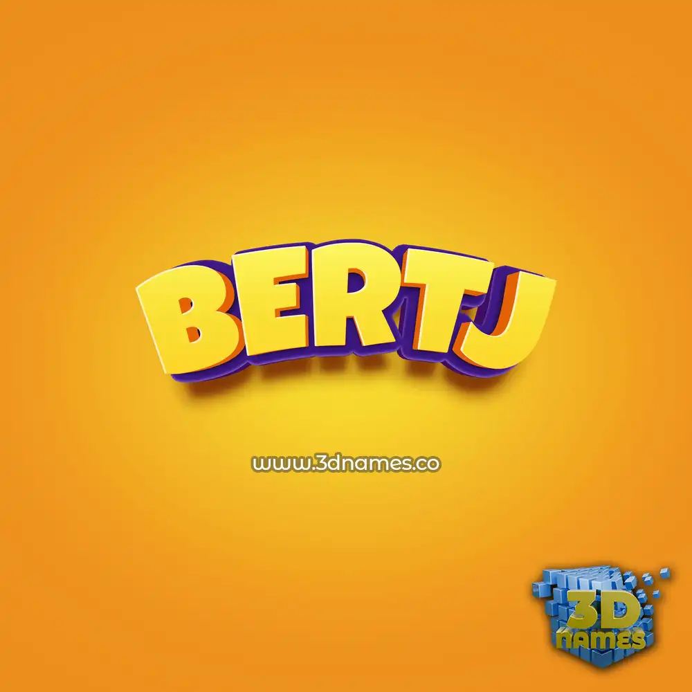 bertj in Orange Toon style - 3D name wallpaper
