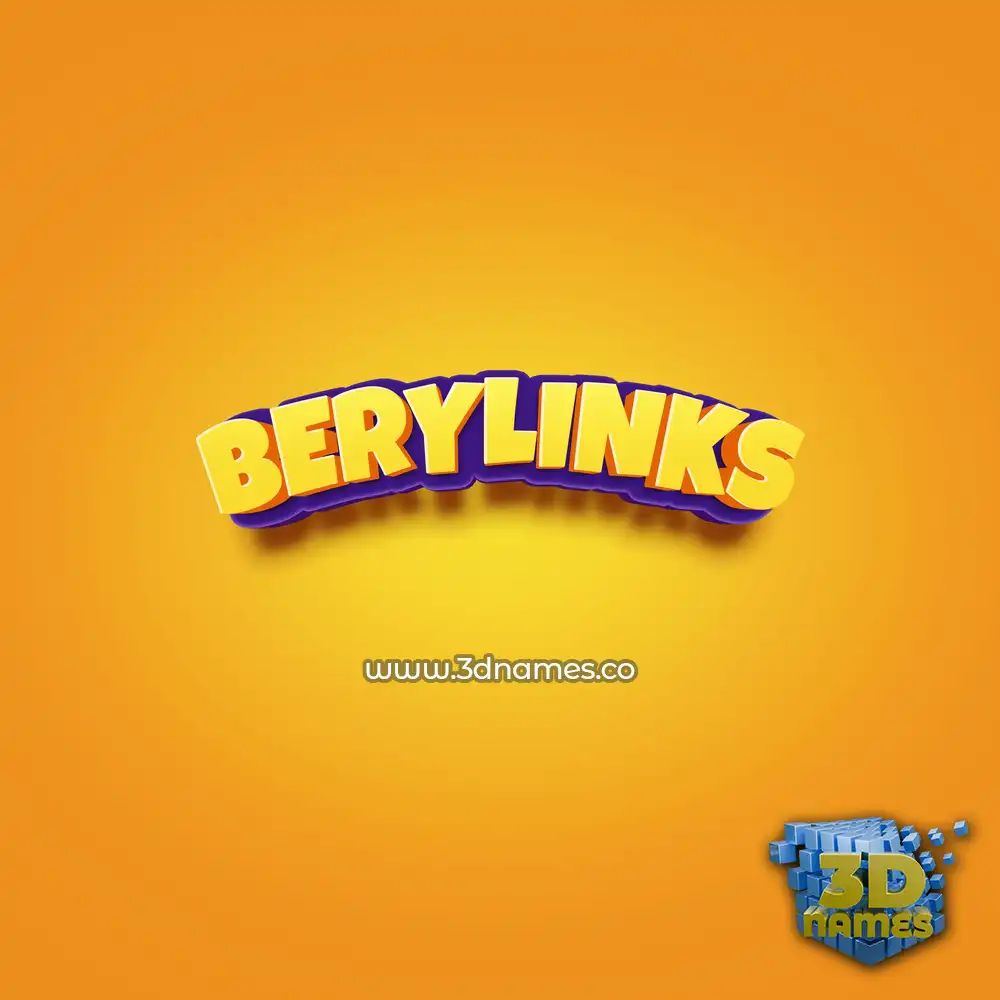 berylinks in Orange Toon style - 3D name wallpaper