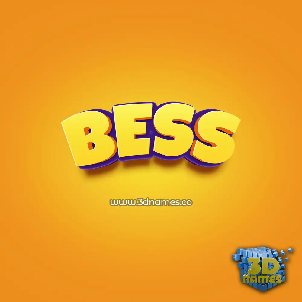 bess in Orange Toon style - 3D name wallpaper