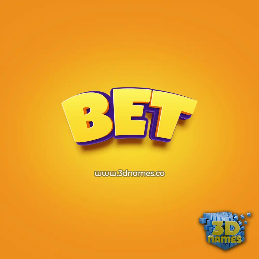 bet in Orange Toon style - 3D name wallpaper