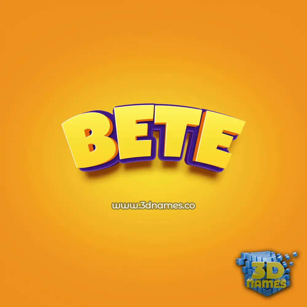 bete in Orange Toon style - 3D name wallpaper