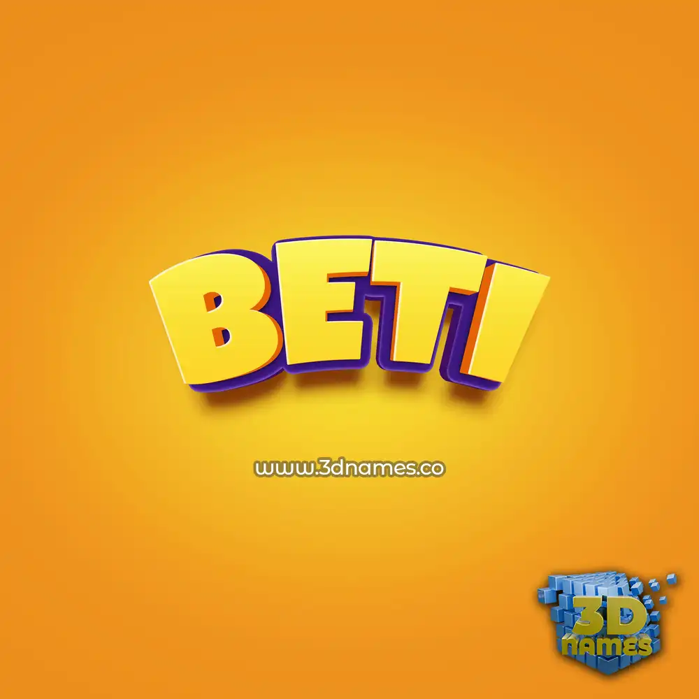 beti in Orange Toon style - 3D name wallpaper