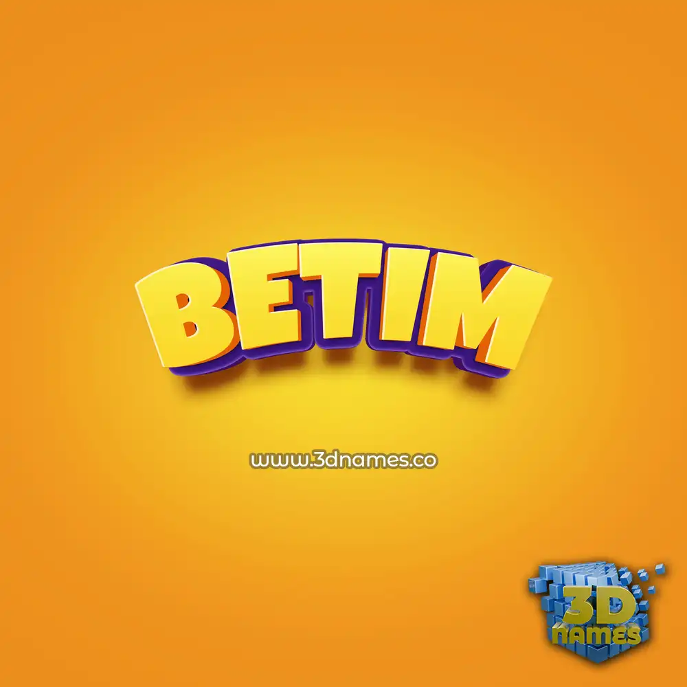 betim in Orange Toon style - 3D name wallpaper