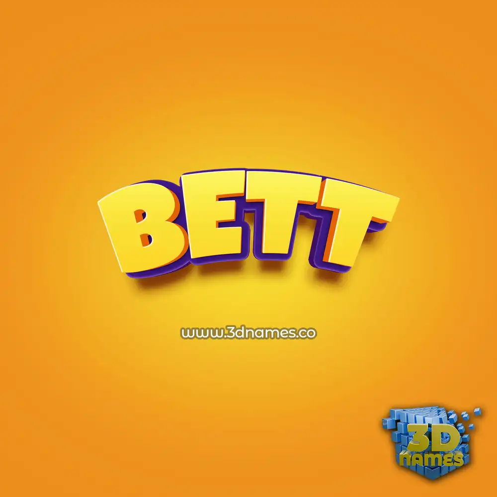 bett in Orange Toon style - 3D name wallpaper