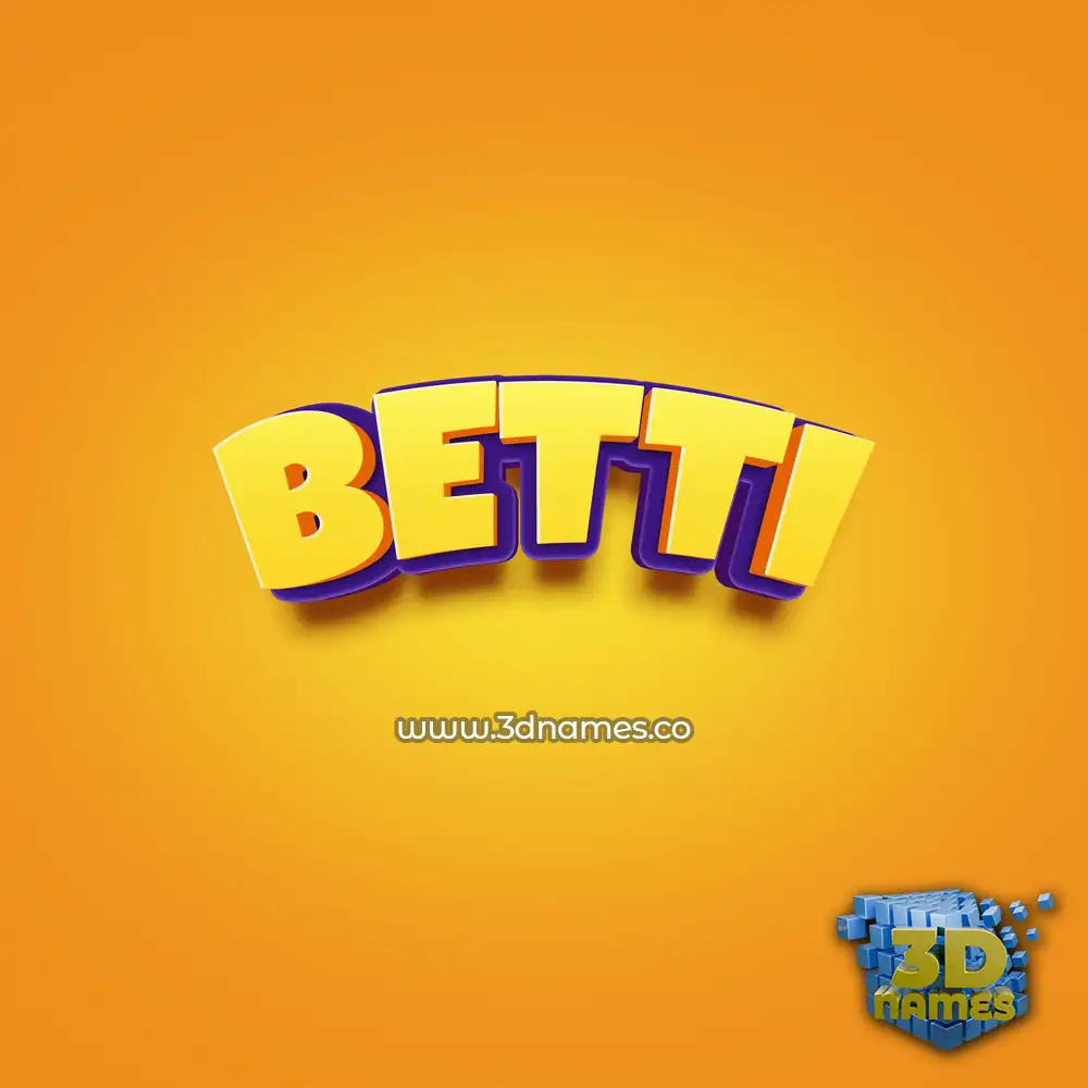 betti in Orange Toon style - 3D name wallpaper