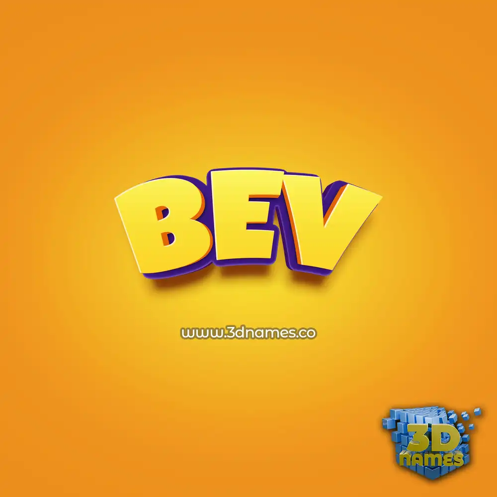 bev in Orange Toon style - 3D name wallpaper