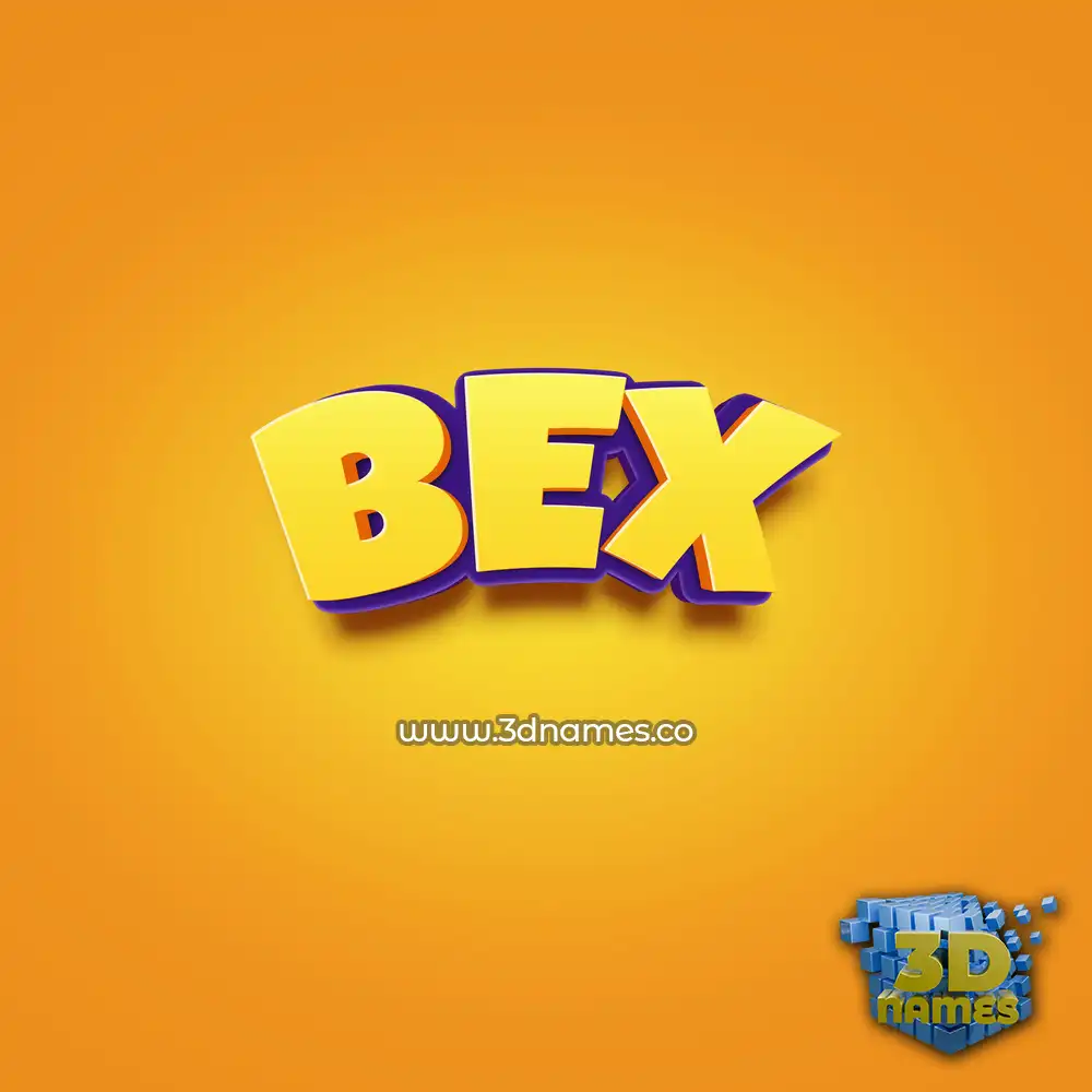 bex in Orange Toon style - 3D name wallpaper